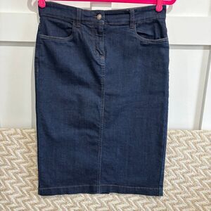 Eileen Fisher Women's Organic Soft Stretch Denim Pencil Skirt Size 2